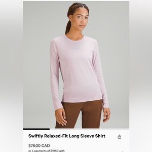 Lululemon swiftly longsleeve